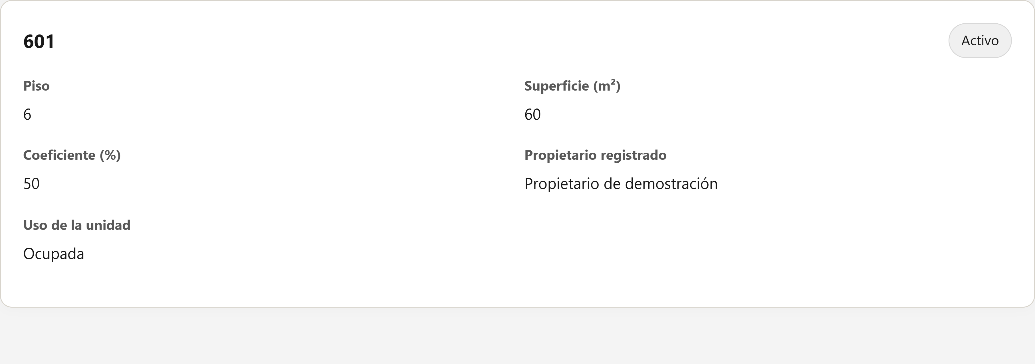 Captura real: Cada propietario consulta sus propias unidades.